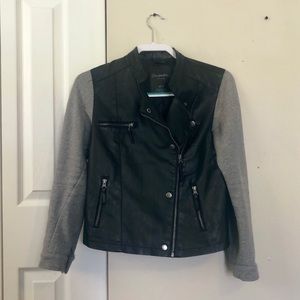Leather sweatshirt jacket size M